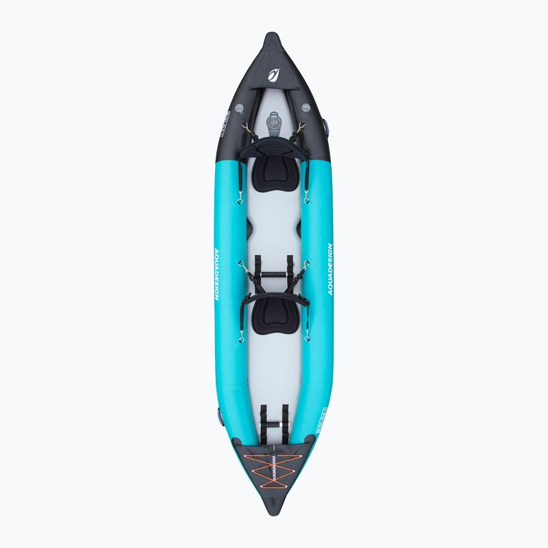 AQUADESIGN 2-Personen aufblasbares Kajak Koloa 360 cm blau/schwarz 6