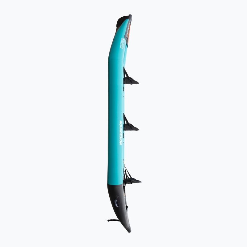 AQUADESIGN Koloa 400 cm blau/schwarzes aufblasbares 3-Personen-Kajak 3