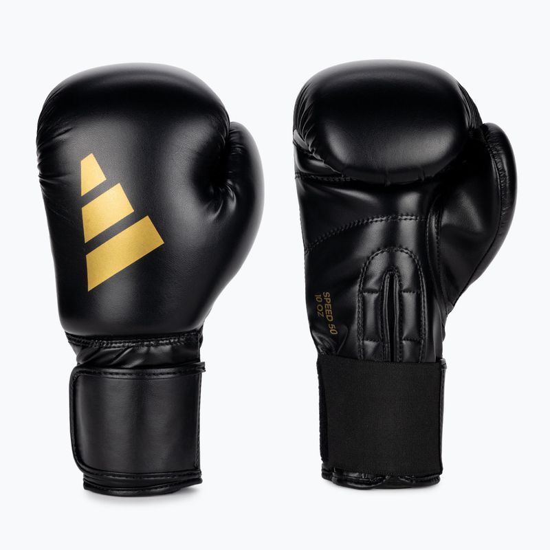 adidas Speed 50 schwarz/goldene Boxhandschuhe