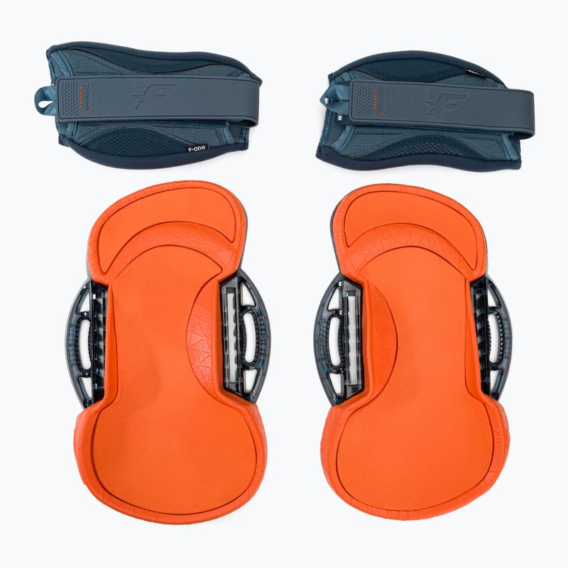 Kiteboard Pads und Riemen F-One Platinum 3 Bindungen + Slate/ Flame Griff 77223-8001-S
