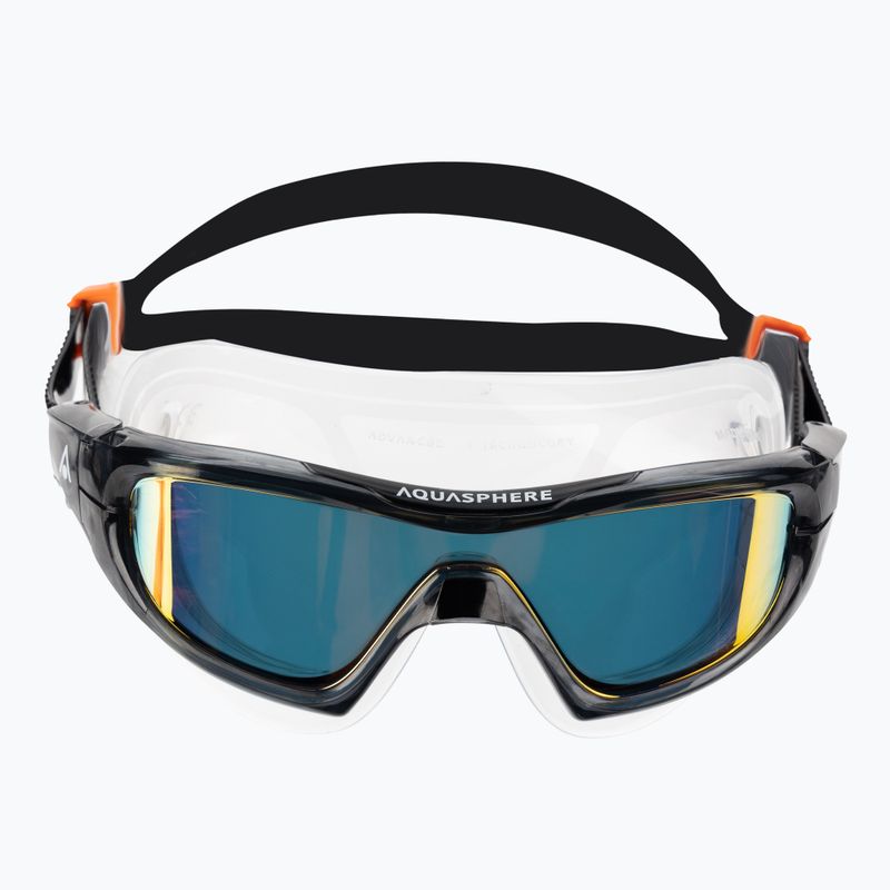 Aquasphere Vista Pro dunkelgrau/schwarz/spiegelorange Titan-Schwimmmaske MS5041201LMO 2