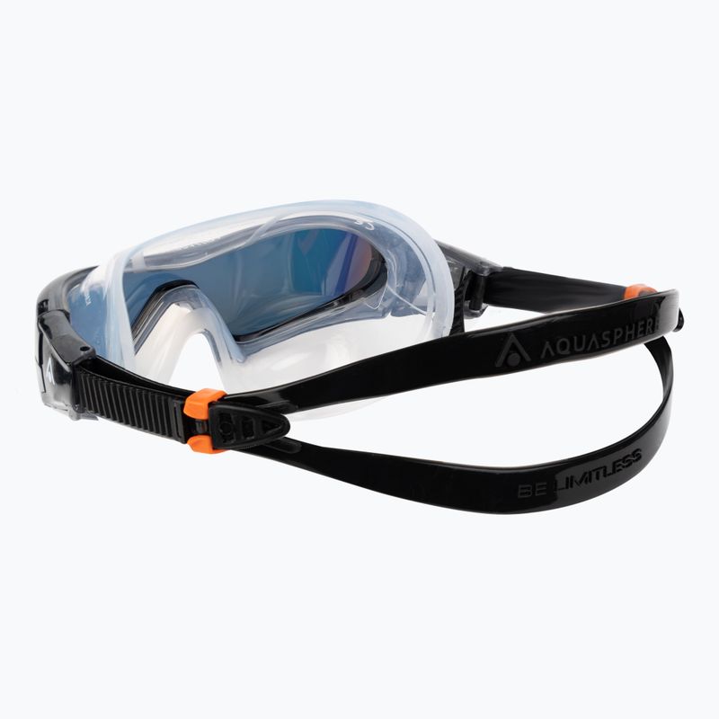 Aquasphere Vista Pro dunkelgrau/schwarz/spiegelorange Titan-Schwimmmaske MS5041201LMO 4