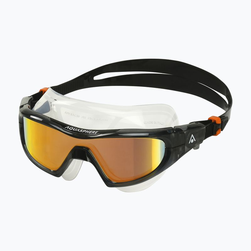 Aquasphere Vista Pro dunkelgrau/schwarz/spiegelorange Titan-Schwimmmaske MS5041201LMO 6