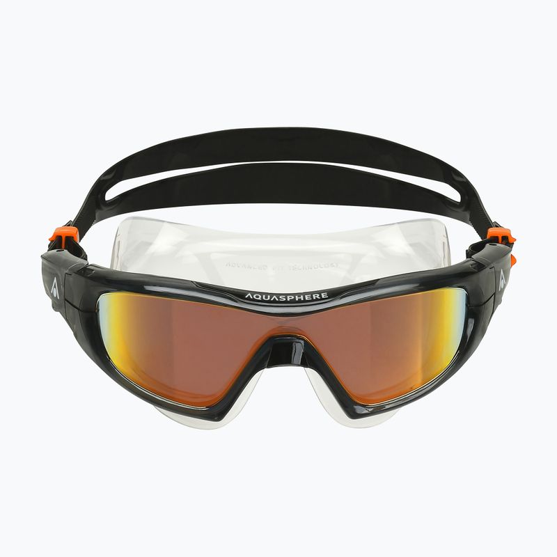 Aquasphere Vista Pro dunkelgrau/schwarz/spiegelorange Titan-Schwimmmaske MS5041201LMO 7