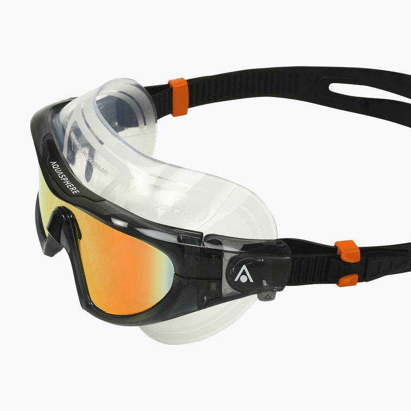 Aquasphere Vista Pro dunkelgrau/schwarz/spiegelorange Titan-Schwimmmaske MS5041201LMO 10