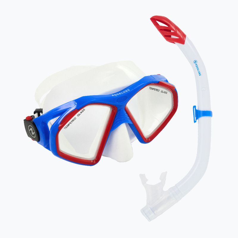 Aqualung Hawkeye Tauchset Maske + Schnorchel blau/rot SC3974006 9