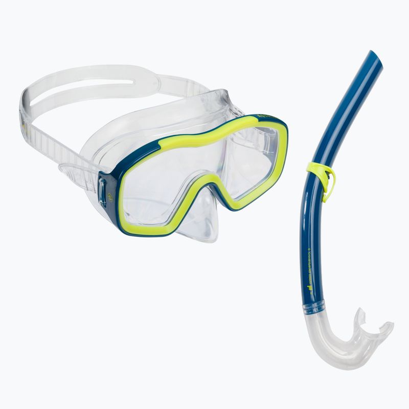 Aqualung Raccon Tauchset Maske + Schnorchel blau/gelb SC4000007