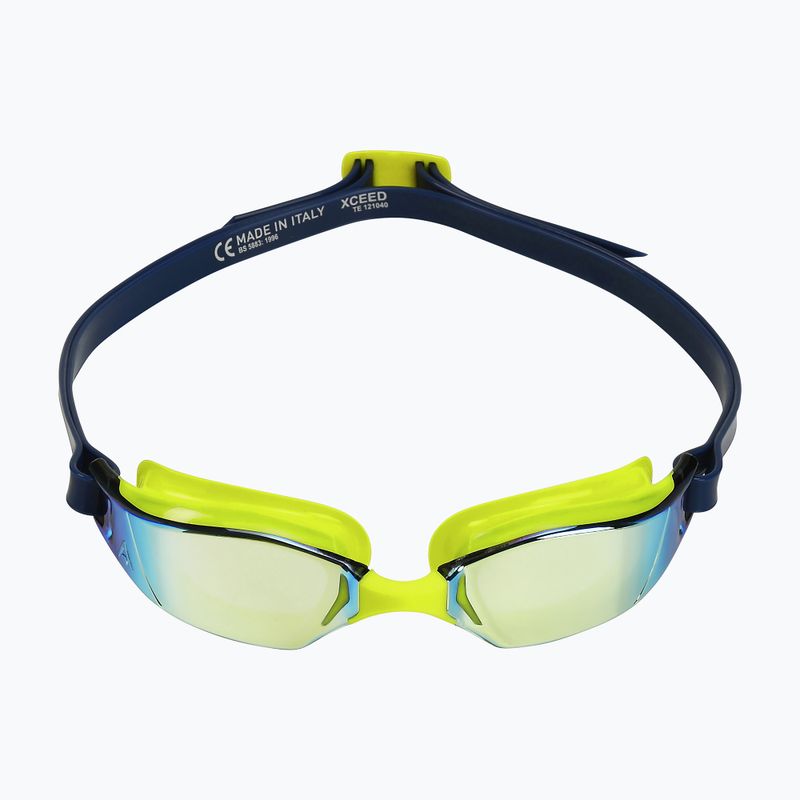 Aquasphere Xceed hellgelb/Marineblau/Spiegelgelb Titan-Schwimmbrille EP3037104LMY 7