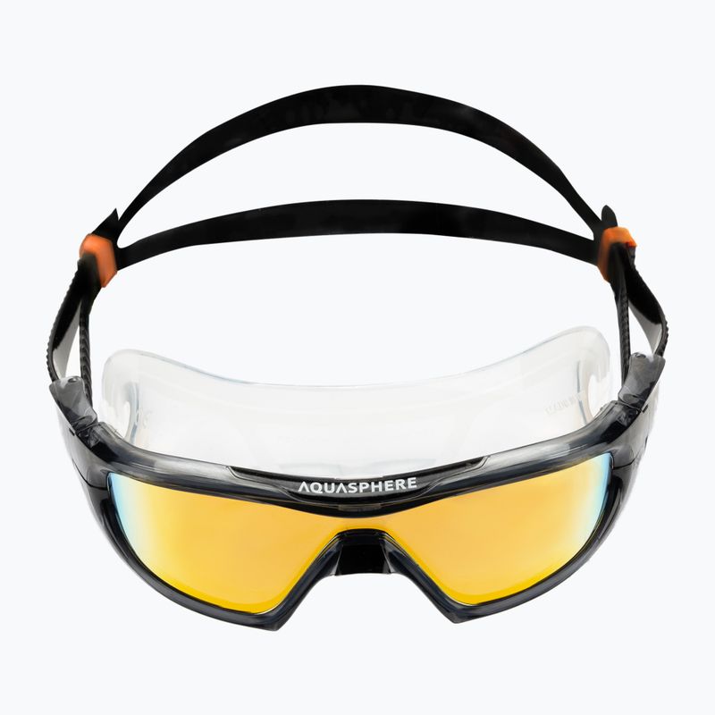 Aquasphere Vista Pro dunkelgrau/schwarz/spiegelorange Titan-Schwimmmaske MS5591201LMO 2