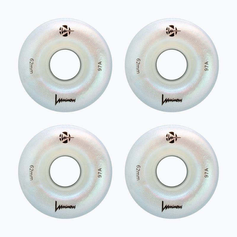 Inlinerrollen FR Skates Luminous Led Quad Wheel 62mm/97A X4 white pearl 2