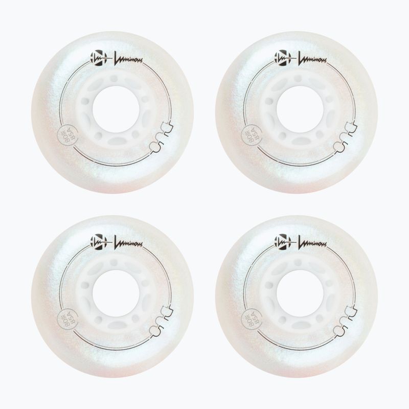 Inlinerrollen Luminous Led Wheels Duo 80mm/85A X4 white/pearl 2
