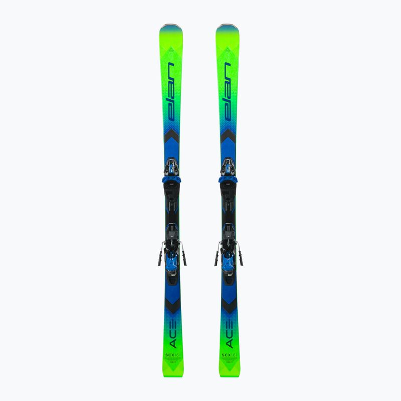 Narty zjazdowe Elan Ace SCX Fusion + EMX 12 grün-blau AAJHRC21