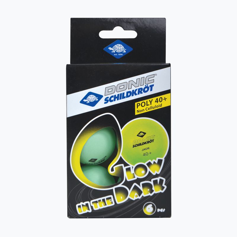 Donic-Schildkröt Glow In The Dark Poly 40+ 6pcs leuchtende Tischtennisbälle. 3