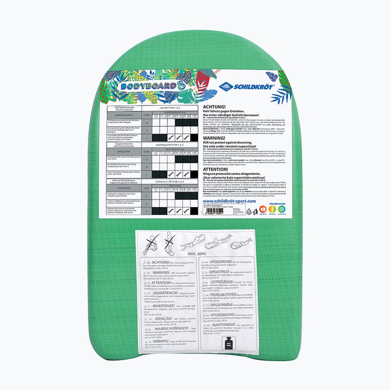 Schildkröt Bodyboard Schwimmbrett grün-blau 970322