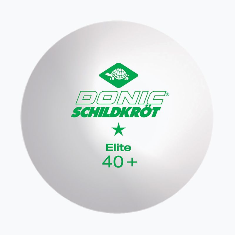 Donic-Schildkröt 1-Star Elite Poly 40+ Tischtennisbälle 3 Stück weiß. 2