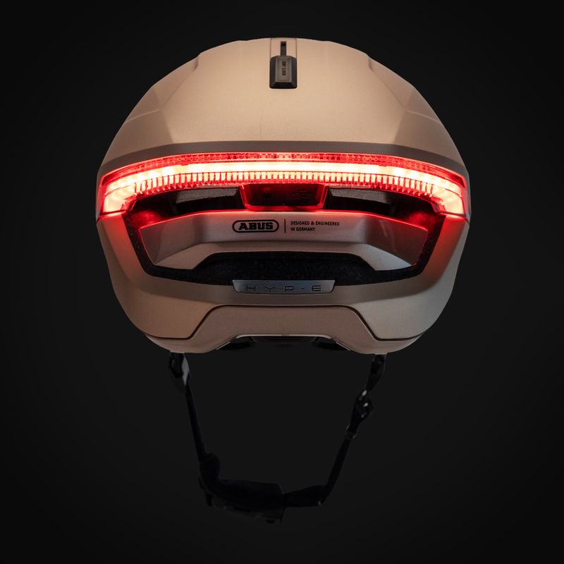 Fahrradhelm mit Blinker ABUS Hyp-E champagne gold 9