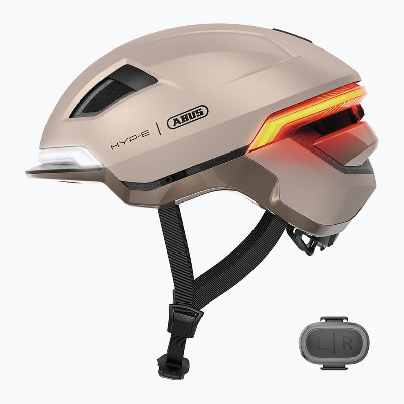 Fahrradhelm mit Blinker ABUS Hyp-E champagne gold 3