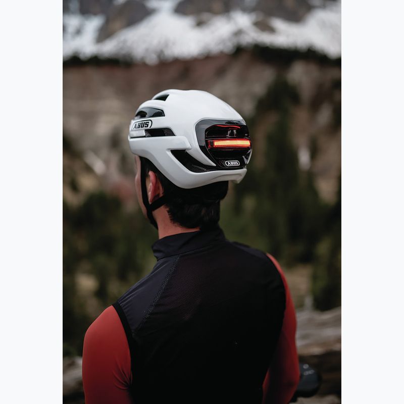 Fahrradhelm ABUS Taipan LED shiny white 10