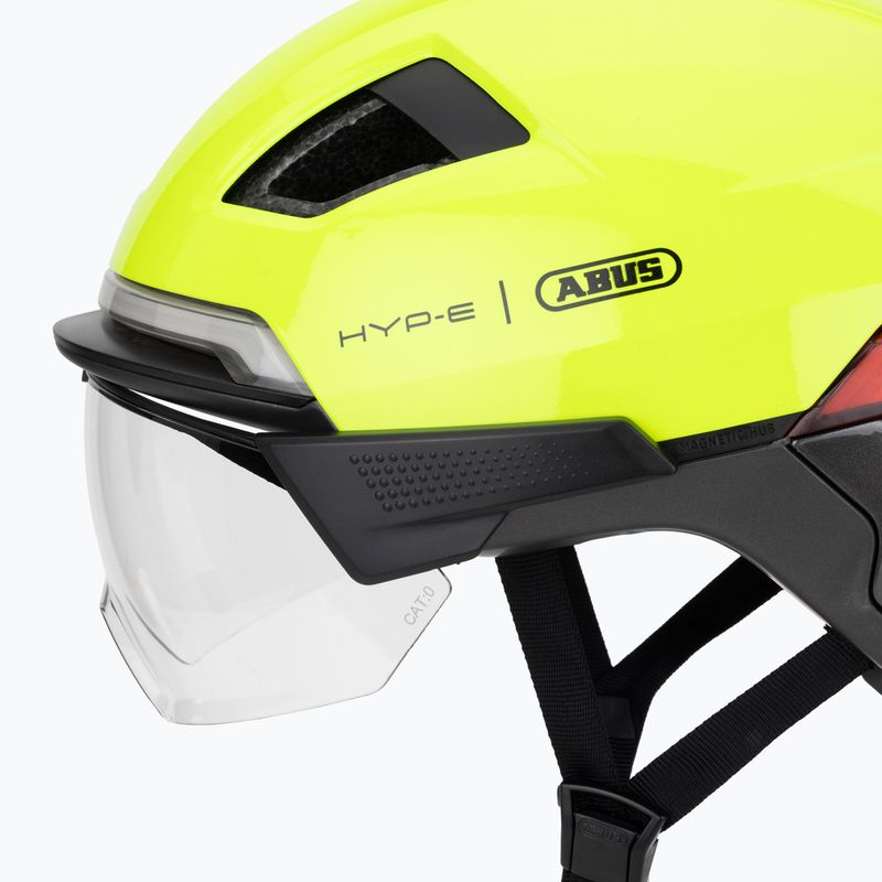 Fahrradhelm mit Blinkern ABUS Hyp-e Ace signal yellow 7
