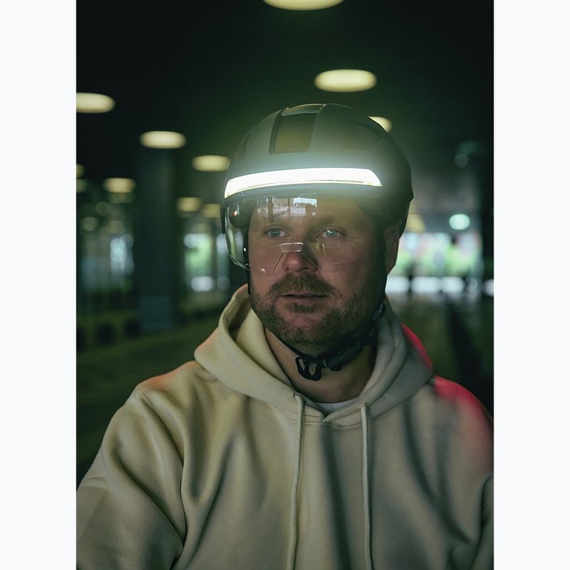 Fahrradhelm mit Blinker ABUS Hyp-E volcano titan 9