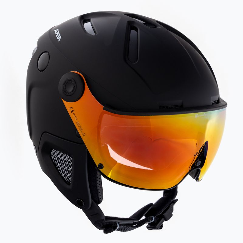 Skihelm Alpina Attelas Visor QVM black matte
