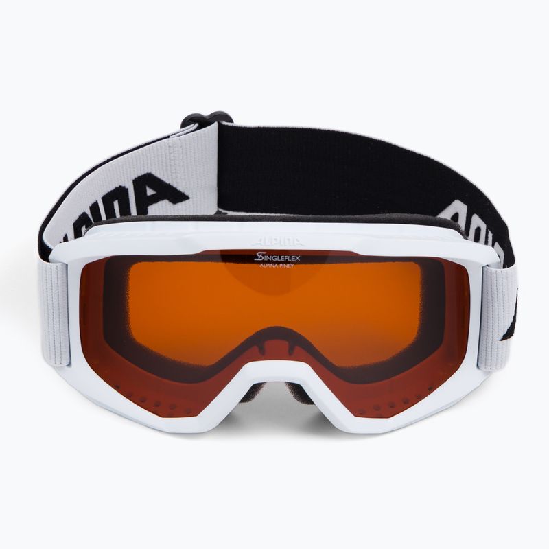 Skibrille für Kinder Alpina Piney white matt/orange 2