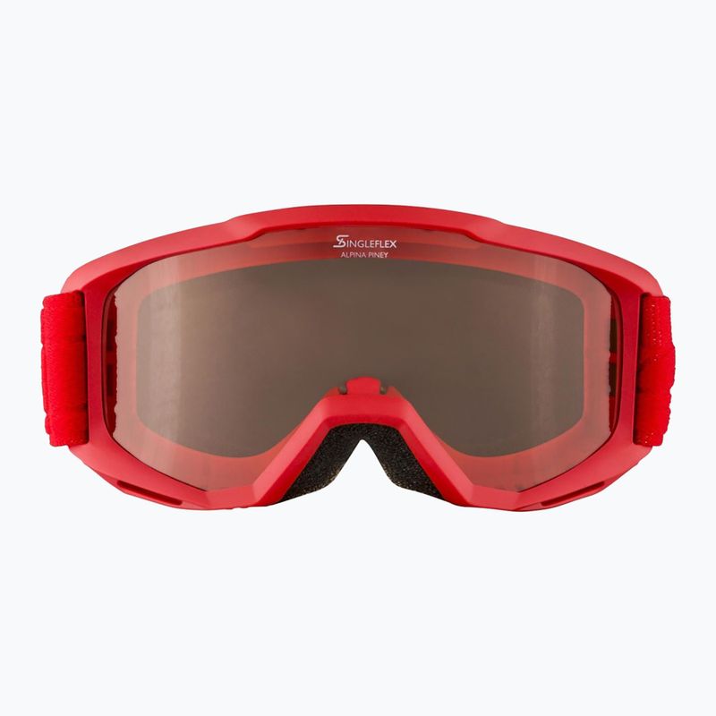 Skibrille für Kinder Alpina Piney red matt/orange 7