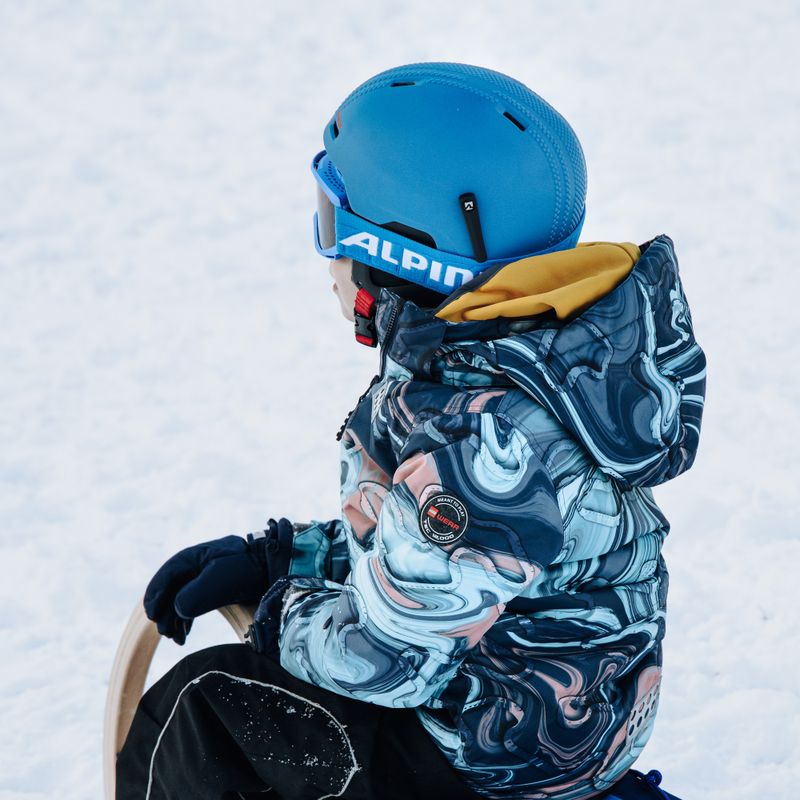 Skibrille für Kinder Alpina Piney blue matt/orange 7