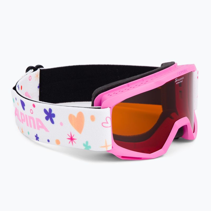 Skibrille für Kinder Alpina Piney rose/rose matt/orange