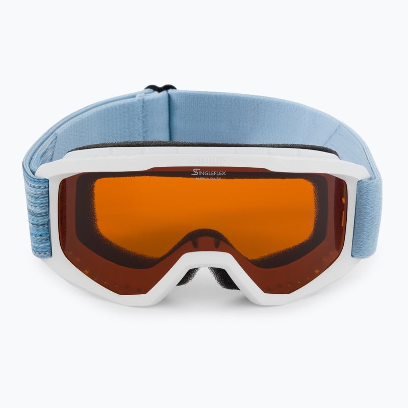 Skibrille für Kinder Alpina Piney white/skyblue matt/orange 2