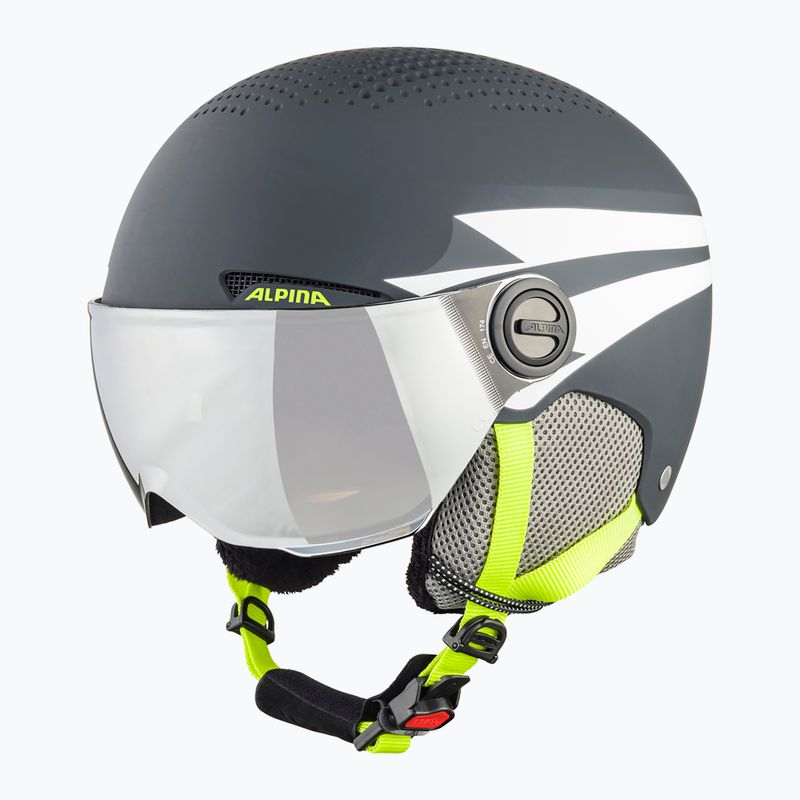 Skihelme für Kinder Alpina Zupo Visor Q-Lite charcoal/neon matt 9