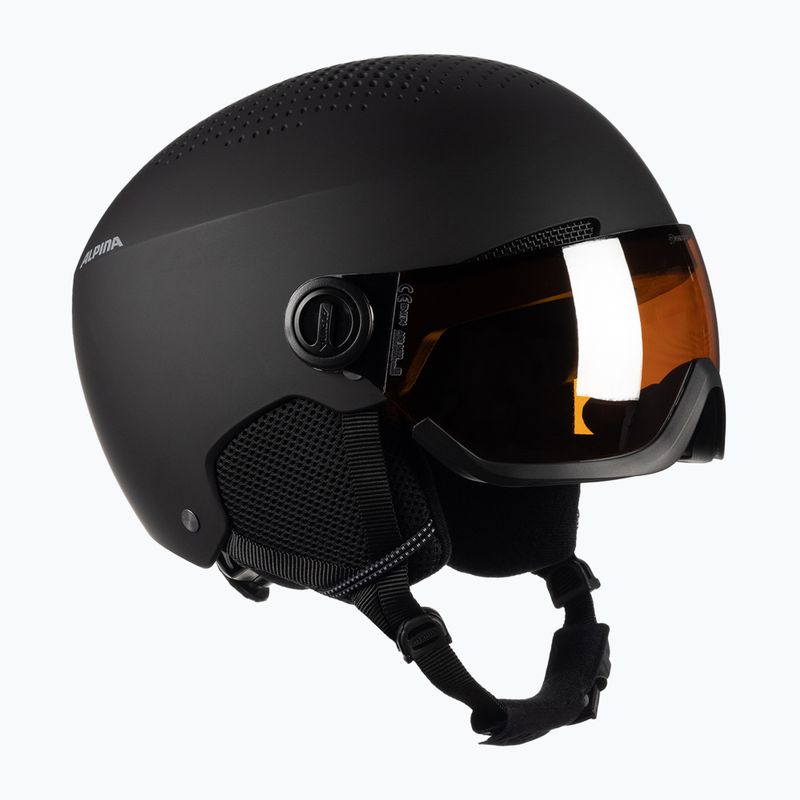 Skihelm Alpina Arber Visor Q Lite black matte