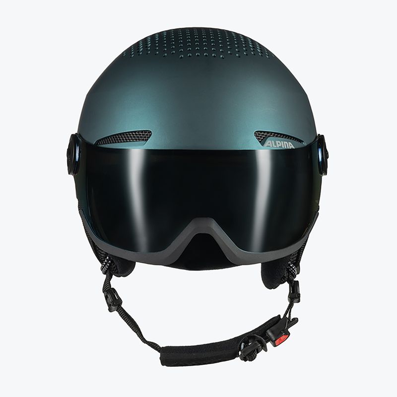 Skihelm Alpina Arber Visor Q Lite petrol/green matt 4
