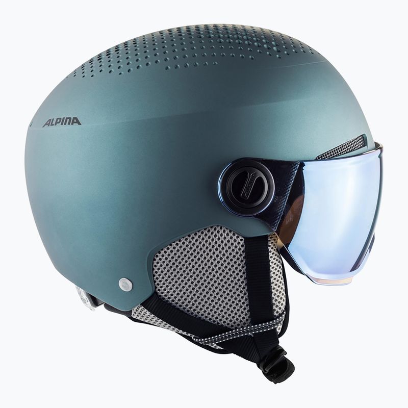 Skihelm Alpina Arber Visor Q Lite petrol/green matt 13