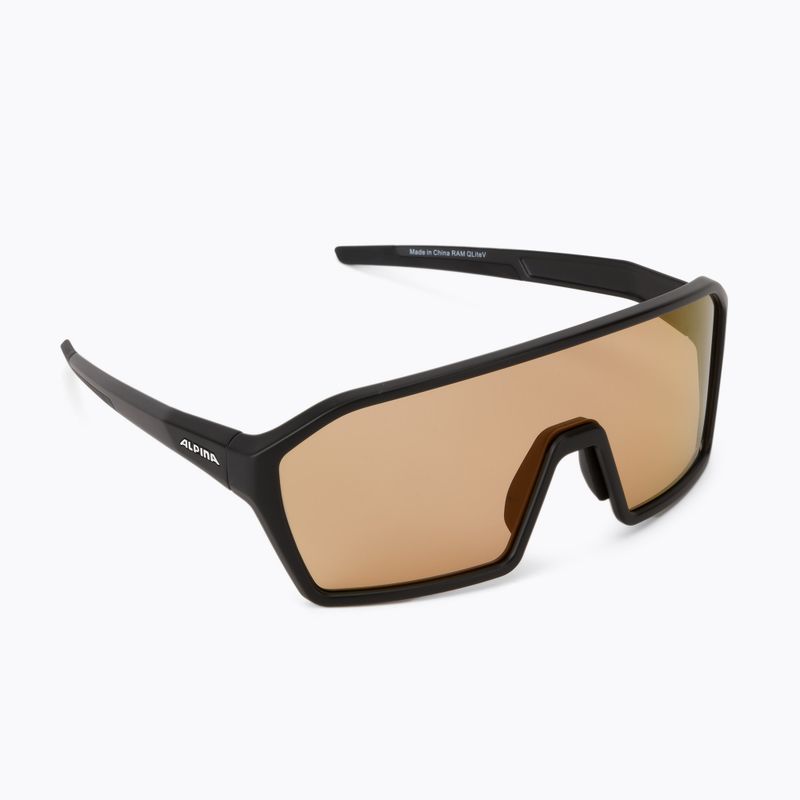 Fahrradbrille Alpina Ram Q-Lite V black  matt/red mirror