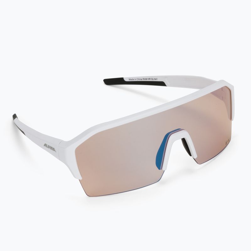 Fahrradbrille Alpina Ram Hr Q-Lite V white matt/blue mirror