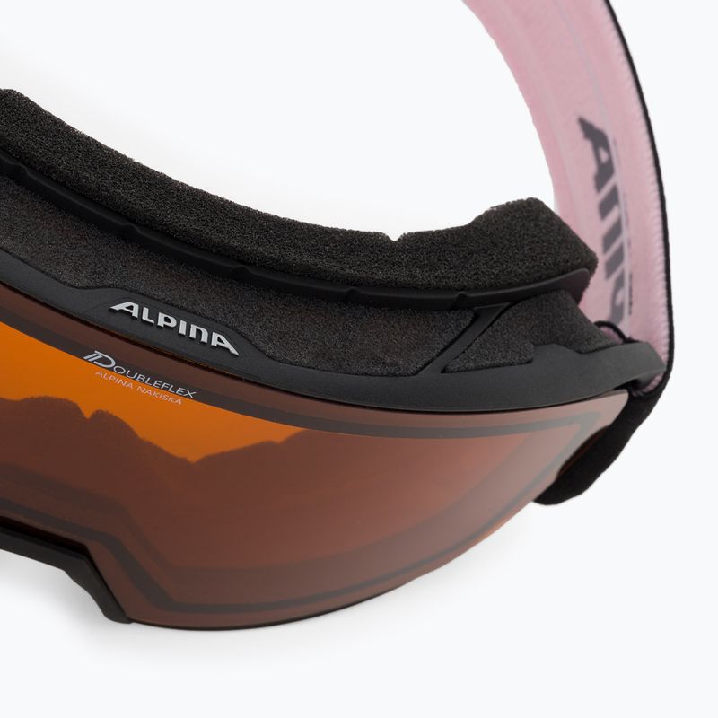 Skibrille Alpina Nakiska black/rose matt/orange 5