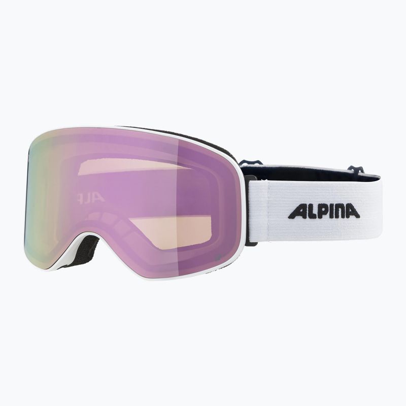 Alpina Slope Q-Lite S2 weiß matt/rosa Skibrille