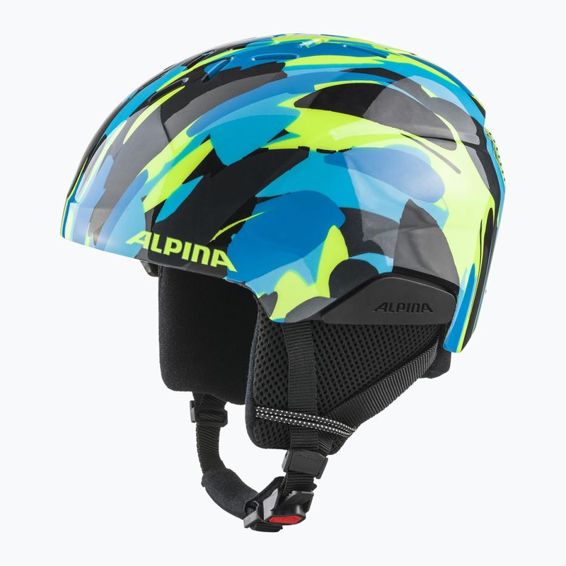 Alpina Pizi Kinderskihelm neon blau/grün glänzend 6