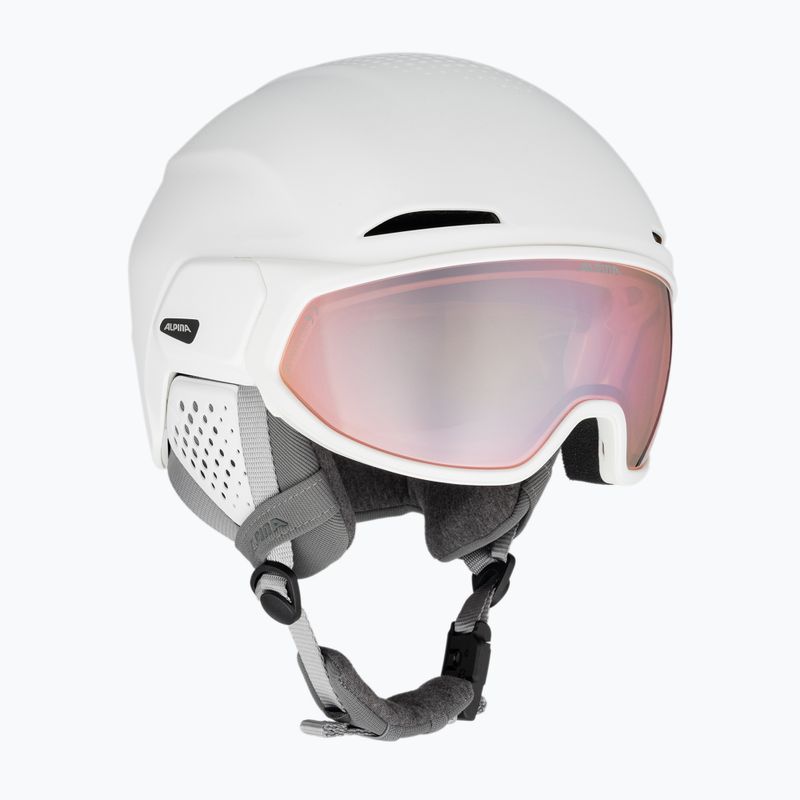 Alpina Oro QV Mips Skihelm weiß matt/wasserrosa