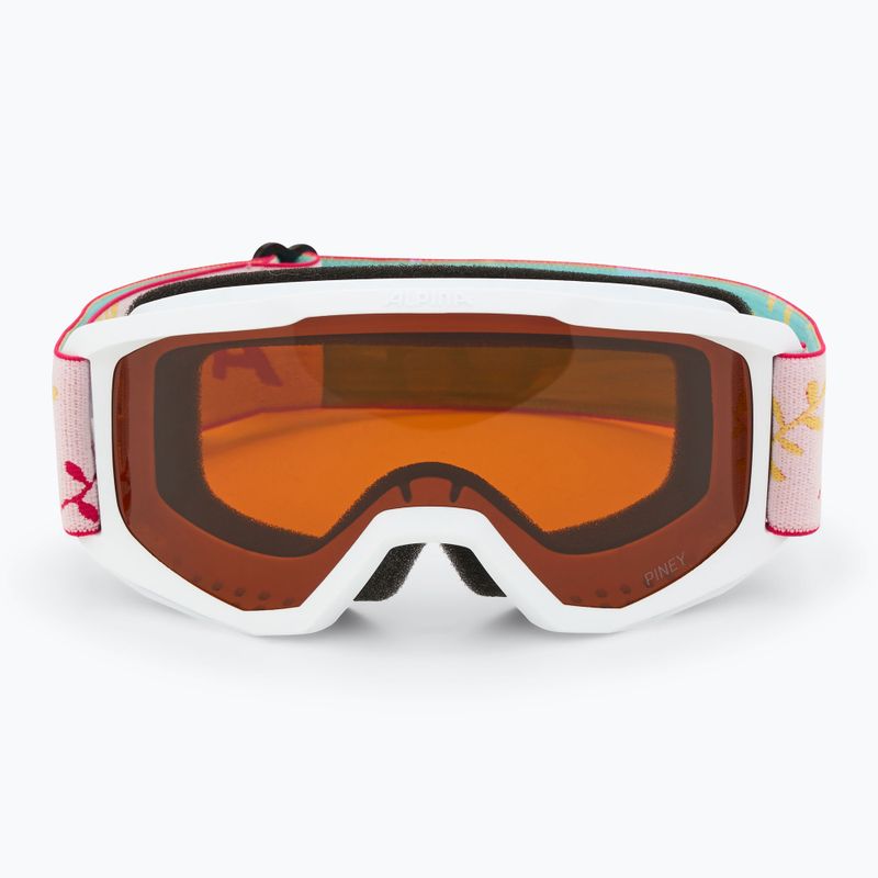 Skibrille Kinder Alpina Piney white/ flower matt/ orange 2