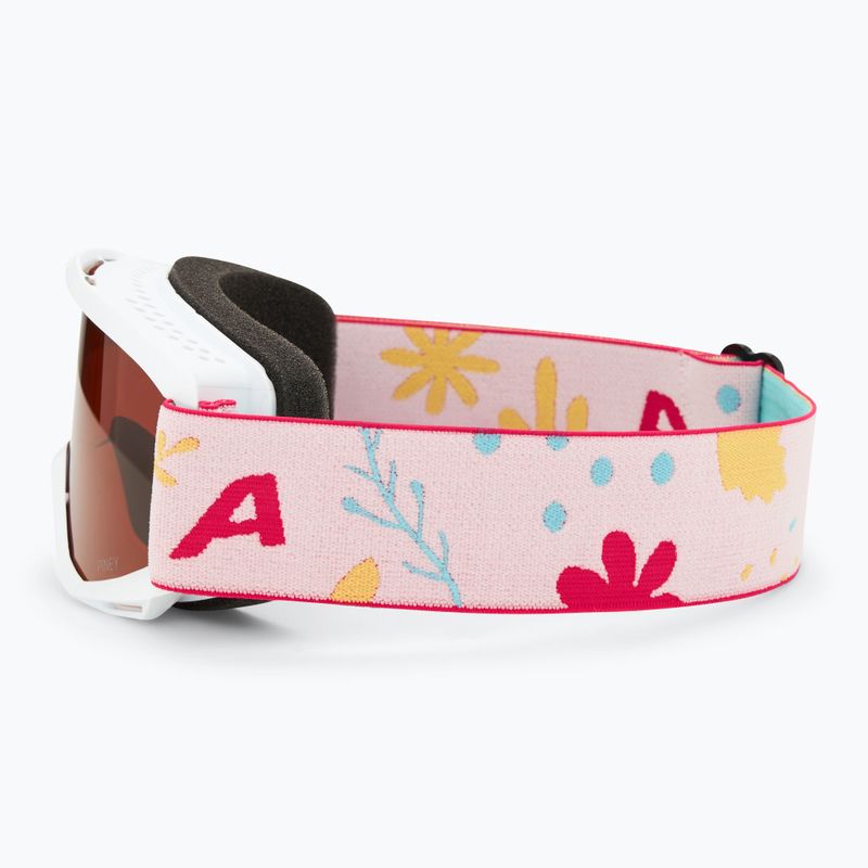Skibrille Kinder Alpina Piney white/ flower matt/ orange 4