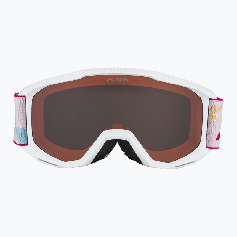 Skibrille Kinder Alpina Piney white/ flower matt/ orange 6