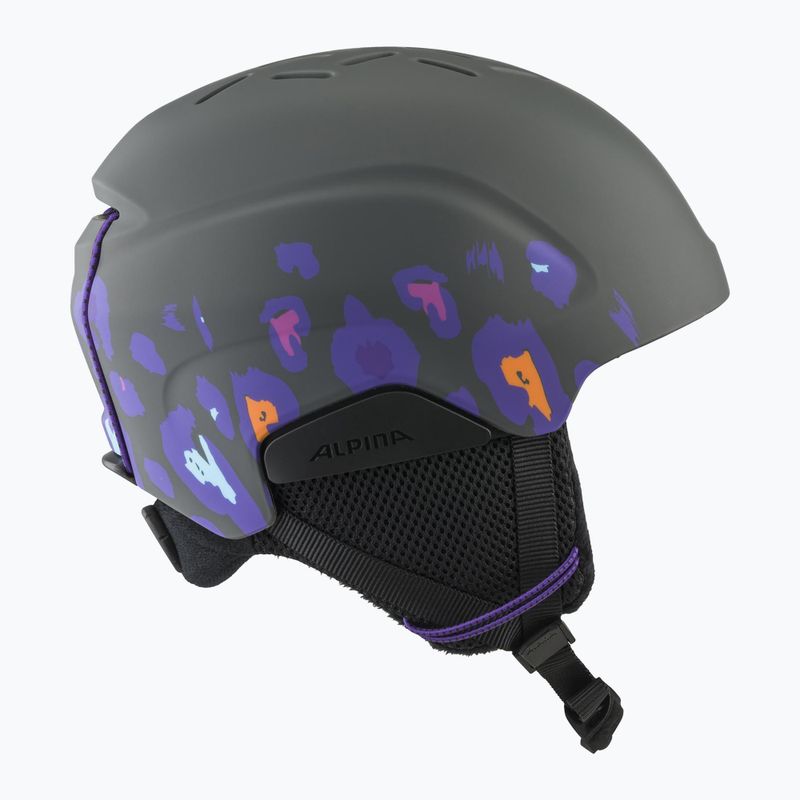 Alpina Pizi midnight/ grey leo matt Kinderskihelm 2