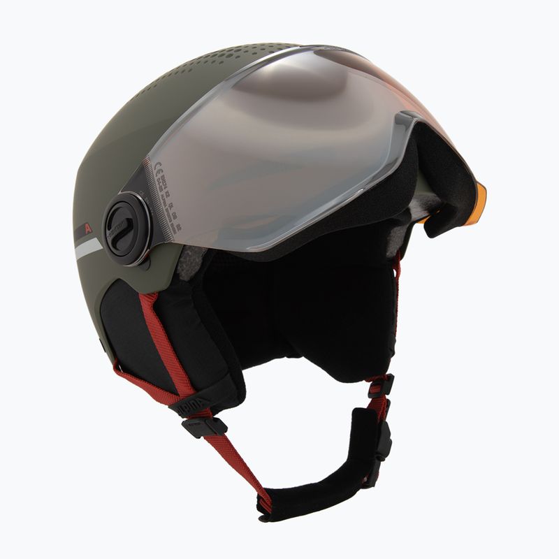 Skihelm Kinder Alpina Zupo Visor Q-Lite olive/ red matt 10