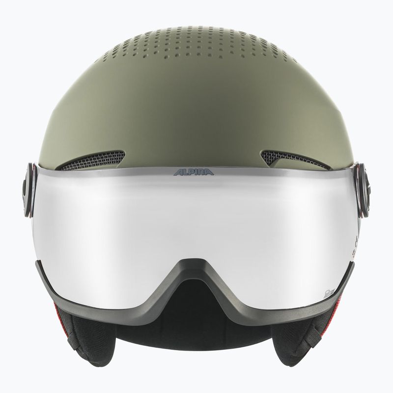 Skihelm Kinder Alpina Zupo Visor Q-Lite olive/ red matt 2