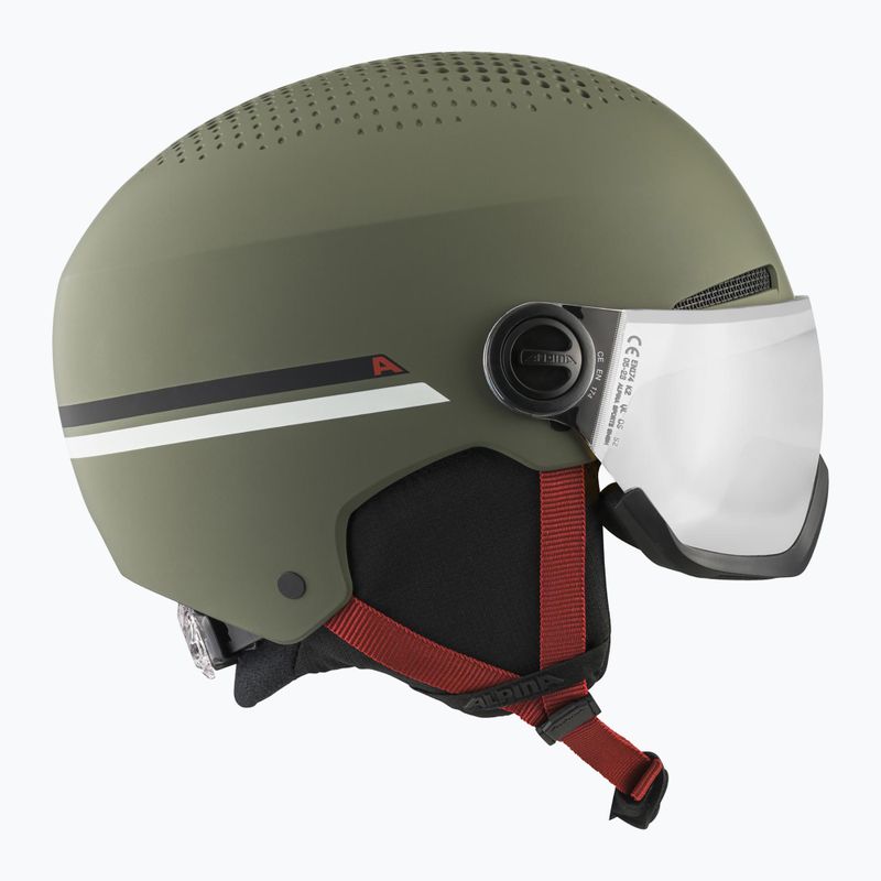 Skihelm Kinder Alpina Zupo Visor Q-Lite olive/ red matt 3