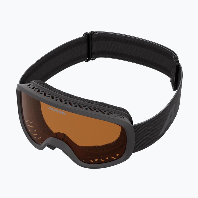 Kinder-Skibrille Alpina Piney 2.0 black matte/orange 5