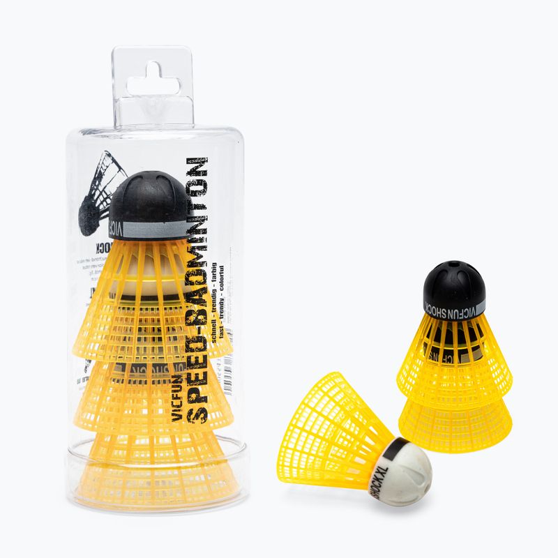 Badminton-Federbälle VICFUN Shock Tube 3 Stk. orange