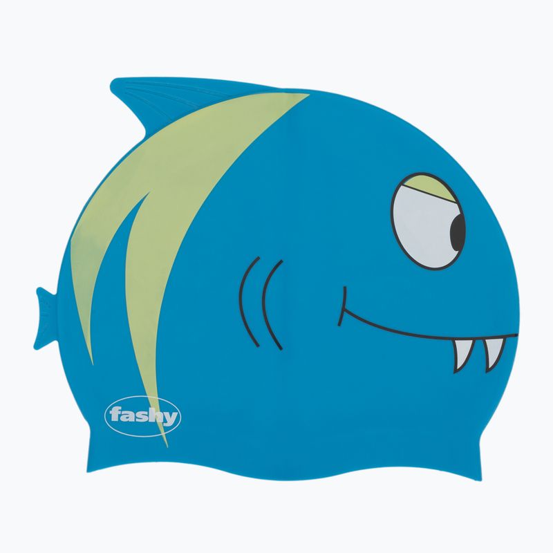 Fashy 3048 Bedruckte blau/hellblaue Kinder-Badekappe